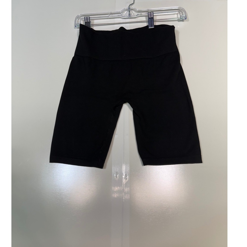 Shosho Biker Shorts S/M Black Womens Viscose Blend High Waist Athletic Excellent